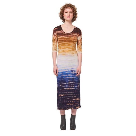Raquel Allegra Jerry SS Dress in Rainbow Hues Treatmen 0 S